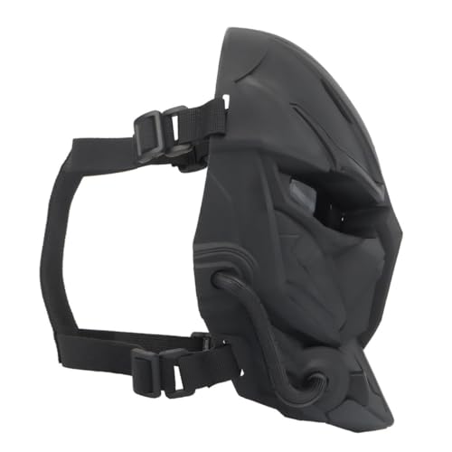 MUCKLILY Science Fiction Cosplay Verstellbare Dekorative Vollgesichtsmaske für Outdoor Sport Langlebiger Schwarz Geeignet für Fasching Erwachsene Schwarze Hacker von MUCKLILY