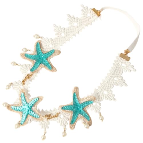 MUCKLILY Seestern Haarband mit Spitze und Perlen Stilvolles Meerjungfrau Haaraccessoire für Mädchen Geeignet für Hochzeit Party Geburtstag und Festliche Anlässe von MUCKLILY
