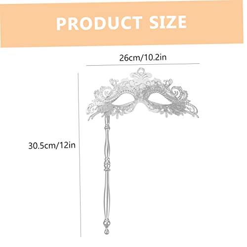 MUCKLILY Silberne Handmaske aus Metall mit Abnehmbarem Design Langlebig und Wiederverwendbar Maskerade Maske für Frauen für Tanzpartys Karneval und Cosplay MUCKLILY Silberne Handmaske aus Metall mit Abnehmbarem Design Langlebig und Wiederverwendbar Maskerade Maske für Frauen für Tanzpartys Karneval und Cosplay von MUCKLILY