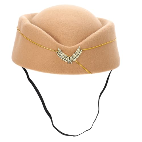 MUCKLILY Stewardess Hut Beige Leichte Begleiter Mütze für Kostüm Cosplay Damen Modisch Angenehm Langlebig MUCKLILY Stewardess Hut Beige Leichte Begleiter Mütze für Kostüm Cosplay Damen Modisch Angenehm Langlebig von MUCKLILY
