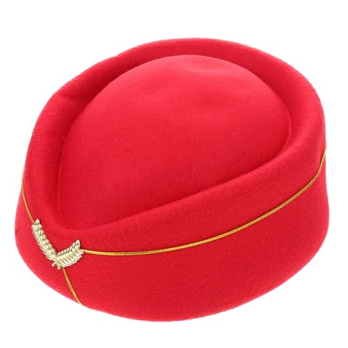 MUCKLILY Stewardess Hut Großes Rotes Pillbox Design Leichtes Kabinenpersonal Kostüm Accessoire Für Damen Bühnenauftritte Cosplay Und Uniformveranstaltungen MUCKLILY Stewardess Hut Großes Rotes Pillbox Design Leichtes Kabinenpersonal Kostüm Accessoire Für Damen Bühnenauftritte Cosplay Und Uniformveranstaltungen von MUCKLILY