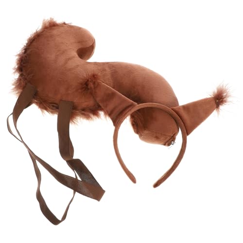 MUCKLILY Süßes Eichhörnchen Kostüm mit Plüsch Ohren Stirnband und Leichtes Party Tierkostüm für Erwachsene Bequemes Cosplay Zubehör für Halloween und Festlichkeiten von MUCKLILY