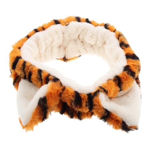 MUCKLILY Tiger Ohr Haarband für Mädchen Weiches Cartoon Tier Stirnband Waschen Gesichts für Hautpflege Flauschiges Kostüm Haarband für Kinderpartys und Makeup von MUCKLILY