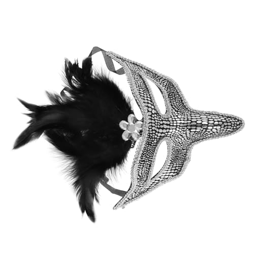 MUCKLILY Venetian Halbgesichts maske mit Silbernen Federn Pvc kante Langlebig und Angenehm für Damen und Herren Maskenball Halloween Party Karneval Auffälliges Design für Kostüm und Show MUCKLILY Venetian Halbgesichts maske mit Silbernen Federn Pvc kante Langlebig und Angenehm für Damen und Herren Maskenball Halloween Party Karneval Auffälliges Design für Kostüm und Show von MUCKLILY