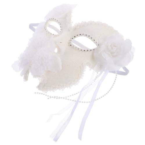 MUCKLILY Venezianische Spitzenmaske mit Blumenmuster Volle Gesichtsmaske aus Kunststoff Bequeme Masquerade Maske für Damen und Herren für Karneval Halloween Weihnachtsfeier und Maskenball von MUCKLILY