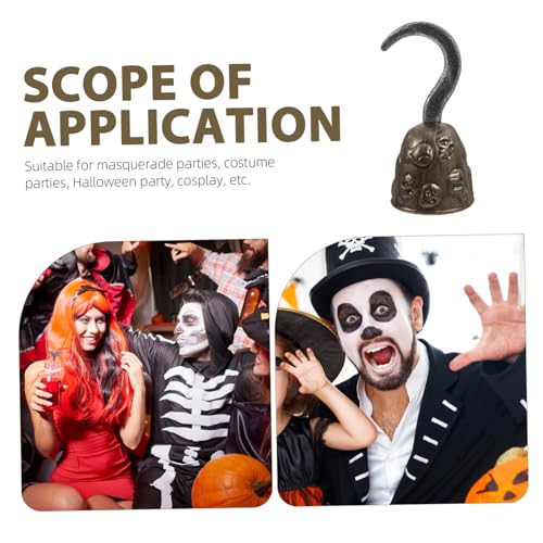 MUCKLILY Vintage Piratenhaken Kunststoff mit Komfortablem Griff Leichtes Piratenkostüm Zubehör für Erwachsene Robuster Piratenhaken für Halloween Piratenparty und Cosplay von MUCKLILY