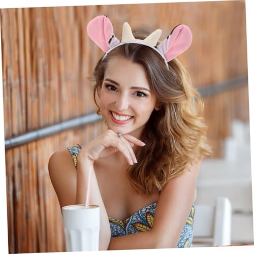 MUCKLILY Weiches Kuhhorn Stirnband für Plüsch Tierkopfschmuck Kuscheliges Cosplay Haarband für Alltag Party Aufführungen Niedliches Kuhkostüm Zubehör von MUCKLILY