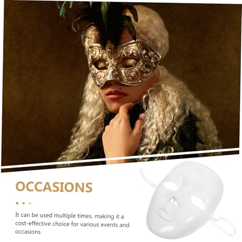 MUCKLILY Weiße DIY Maske aus Stabilem Kunststoff Leicht Bemalbar Langlebig und Angenehm Vielseitige Party Maskerade-requisite für Fasching Karneval Circus Photo Booth und Kreative von MUCKLILY