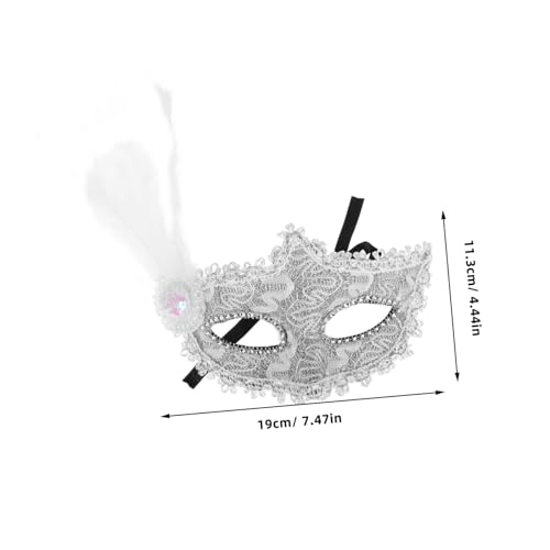 MUCKLILY Weiße Spitzen Masquerade Maske Halbgesichts Verstellbar Atmungsaktiv und für Damen und Herren für Halloween Maskenball Cosplay und Partyzubehör von MUCKLILY