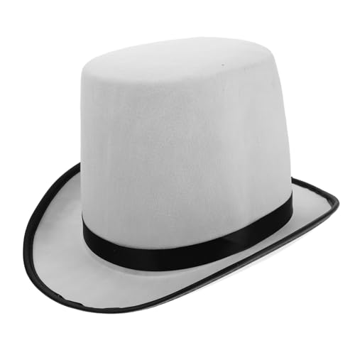 MUCKLILY Weißer Magierhut für Herren Klassischer Zauberer Kostüm Accessoire für Fasching Halloween und Themenpartys Stilvoller Retro Hut für Erwachsene MUCKLILY Weißer Magierhut für Herren Klassischer Zauberer Kostüm Accessoire für Fasching Halloween und Themenpartys Stilvoller Retro Hut für Erwachsene von MUCKLILY