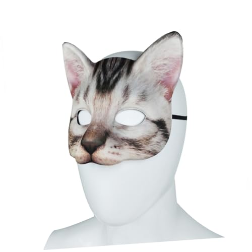 MUCKLILY Witzige Halbe Augen Katzenmaske aus EVA Stoff Unisex Cat Face Mask für Halloween Karneval Maskenball Kostümfest Langlebige Tiermaske für Fasching Cosplay Party MUCKLILY Witzige Halbe Augen Katzenmaske aus EVA Stoff Unisex Cat Face Mask für Halloween Karneval Maskenball Kostümfest Langlebige Tiermaske für Fasching Cosplay Party von MUCKLILY