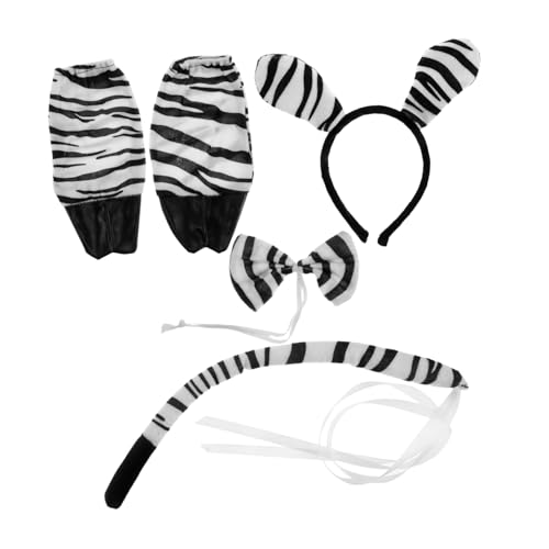 MUCKLILY Zebra Kostüm Set Festival Party Stirnband und Einzigartiges Karneval Kopfschmuck Accessoire für Mädchen Bequemes Polyester Material für Halloween Tanzkostüme von MUCKLILY
