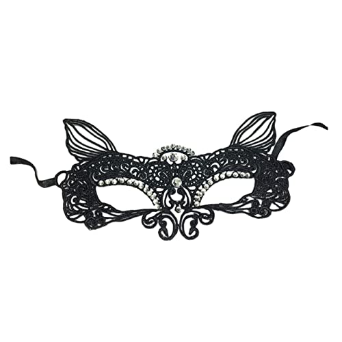 MUCKLILY halloween masken halloweenmaske schwarzen masken karnevalsmaske masken für halloween Spitzenmaske für Frauen schwarze Spitzenmaske Frauen Maske Stereotype Augenbinde von MUCKLILY
