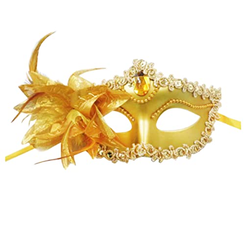 MUCKLILY Hochzeitsmaske Maskerade-Maske Maske Accessoires für Verkleidungskostüme Tanz-Make-up-Requisite Feder Zubehör Fräulein Cosplay-Maske Halloween Masken von MUCKLILY