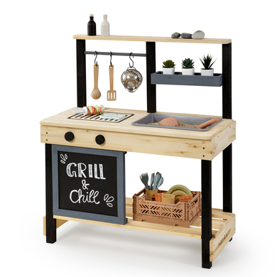 MUDDY BUDDY® Matschküche "Grill & Chill", natur-schwarz von Muddy Buddy