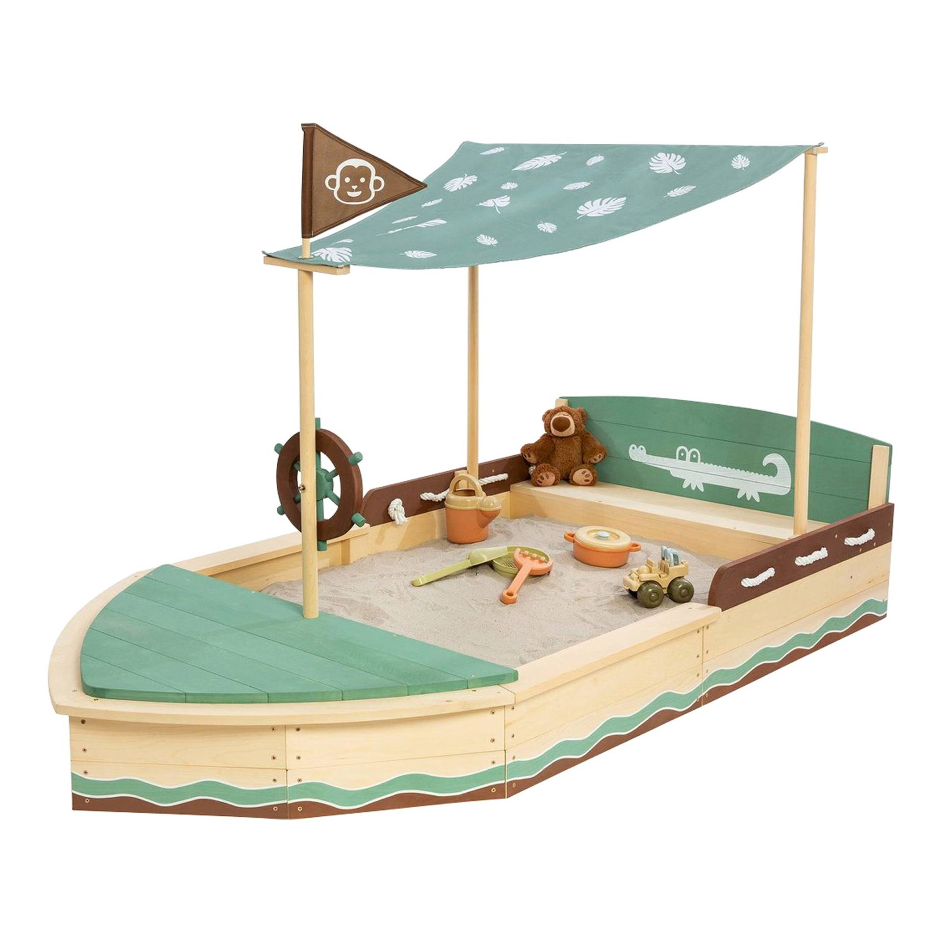 Muddy Buddy® Sandkasten Schiff Jungle King mit Verdeck von MUDDY BUDDY