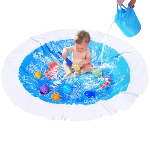 Baby-Strand-Pool, 2-in-1-Planschbecken, flexibler Kleinkind-Pool, Strandspielzeug für Kleinkinder, Jungen, Mädchen, mit tragbarer Wassertasche, Pool-Pfütze, 18 x 180 cm Baby-Strand-Pool, 2-in-1-Planschbecken, flexibler Kleinkind-Pool, Strandspielzeug für Kleinkinder, Jungen, Mädchen, mit tragbarer Wassertasche, Pool-Pfütze, 18 x 180 cm von MUDEREK