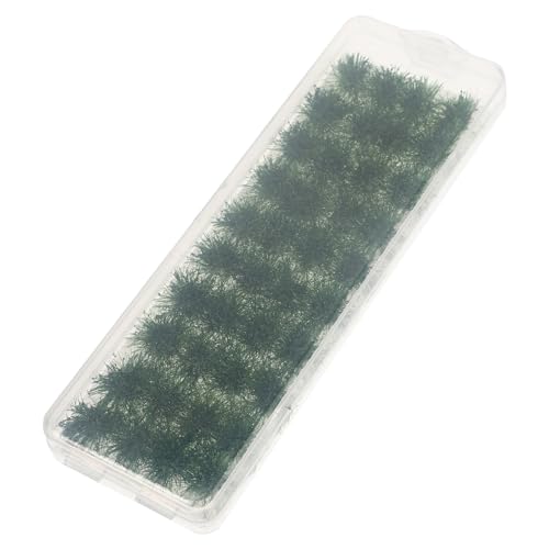 MUELODSIC 1 Schachtel Miniatur Gras Büschel Tiefgrün Künstliches Gras Modellbau Dekoration Sandtisch Militärische Diorama Landschaft Micro Landschaft Zubehör von MUELODSIC