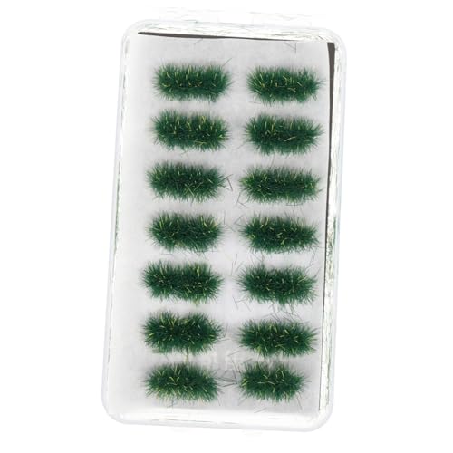 MUELODSIC 1 Schachtel Miniatur Grasbüschel Plastik Modellbau Gras Cluster für Sandtisch Mikro Landschaft Diorama Modellbahn Tabletop Spiele Zubehör Wintergrün von MUELODSIC