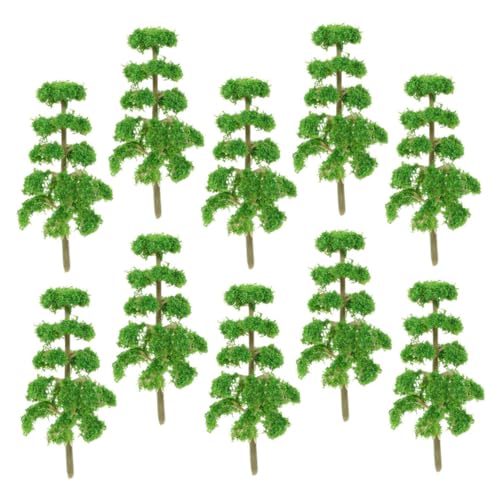 MUELODSIC 10 Stück Mini-modellbaum Weihnachten DREI Fallen Weihnachtliche Mikrolandschaften Miniaturbäume Zum Basteln Baummodellbausatz Modelleisenbahnbäume Handwerk Grün Plastik von MUELODSIC