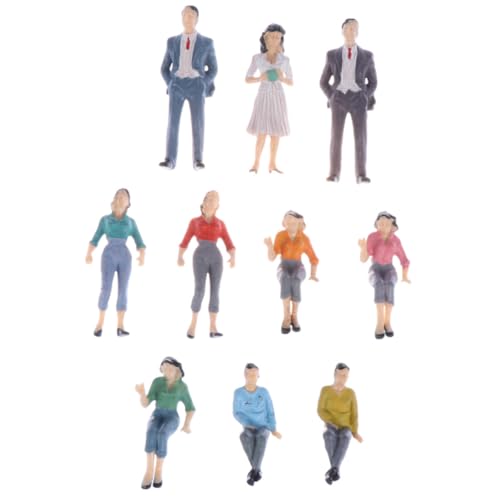 MUELODSIC 10 Stück Teiliges Bunter Kunststoff Figuren für Modelleisenbahn Bemalt Langlebig Geruchlos Vielseitig für Miniaturlandschaften Zugstations Dekoration Zufällige Zufällige Farbe von MUELODSIC