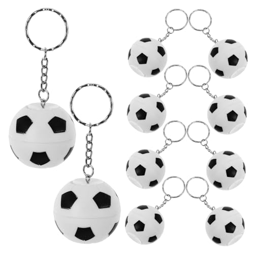 MUELODSIC 10 Stück Teiliges Fußball Schlüsselanhänger Soccer Ball Anhänger Vielseitig als Rucksack Autoschmuck für Fußballfans Partygeschenke und Kleine Geschenkideen von MUELODSIC