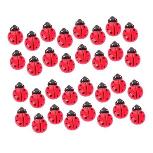 MUELODSIC 100stücke Mini-marienkäferfiguren Aus Kunstharz Kleine Tierfiguren Puppenhaus-zubehör Für DIY-bastelprojekte Mikro-landschaftsdekoration von MUELODSIC