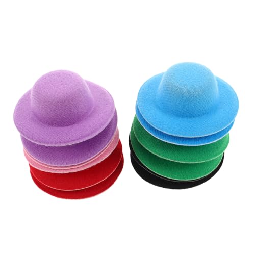 MUELODSIC 12 Stück Teiliges Bunte Mini Kleine Miniatur Puppenhüte für DIY Basteln Puppendekoration Weihnachtsfeier Zubehör von MUELODSIC