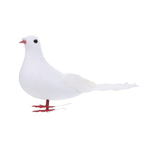 MUELODSIC 1stück Lebensnahe Taube Dekoration Für Garten Weiße Taubenfigur Als Outdoor Ornament Künstliche Friedenstaube Für Kreative Gartenverschönerung Realistische Deko Für Pflanzen von MUELODSIC