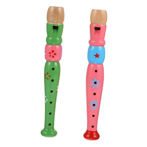 MUELODSIC 2 Stück Holzflöte Blockflöte Bunte Ausführung Langlebiges Musikinstrument Pädagogisch Geeignet für Anfänger und Bühnenauftritte von MUELODSIC
