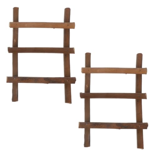 MUELODSIC 2 Stück Miniatur Rattan Leiter Natürliche Dekoration Puppenhaus Zubehör DIY Garten Micro Landschaft Fotorequisite für Kreative Bastelprojekte von MUELODSIC