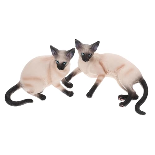 MUELODSIC 2 Stück Realistische Katzenfigur Simulierte Tierfigur aus Sicherem Kunststoff für Garten und Wohnungsdekoration für Katzenliebhaber MUELODSIC 2 Stück Realistische Katzenfigur Simulierte Tierfigur aus Sicherem Kunststoff für Garten und Wohnungsdekoration für Katzenliebhaber von MUELODSIC