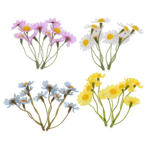 MUELODSIC 20 Stück Teiliges Mini Künstliche Realistisch Gefälschte Wildblumen mit Stielen Bunte Seidenblumen für Tischdeko Garten und Wohnraumdekoration Wartungsfreie Langlebige Kunstblumen von MUELODSIC