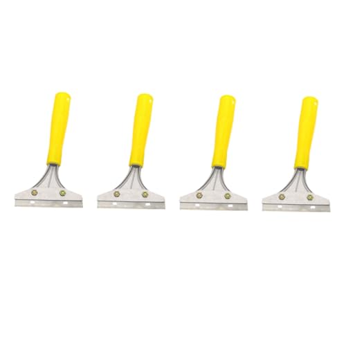 MUELODSIC 4 Stück Teiliges Mehrzweck-reinigungsschaber mit Ergonomischem Griff Robustes Werkzeug zum Entfernen von Farbe Kleber Tapeten und Aufklebern Fliesen Glas Granit von MUELODSIC