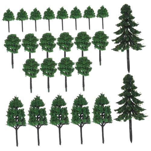 MUELODSIC 40 Stück Teiliges Modellbau Bäume Mini Landschaftsbäume in Natürlichen Grüntönen Robuste Miniatur Bäume für DIY Sandtisch Schnelle Montage ohne Kleber für Eisenbahn Diorama von MUELODSIC