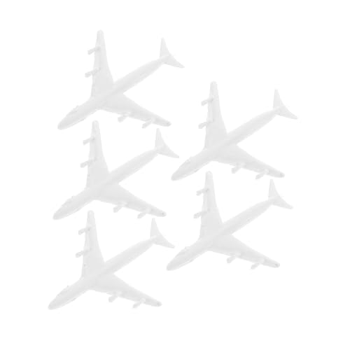 MUELODSIC 5 STK. Teiliges Miniatur Flugzeugmodelle aus Kunststoff Realistische Flughafen Einrichtungs Accessoires für Sandtisch Hausdekoration Kleine Flugzeug Ornamente von MUELODSIC