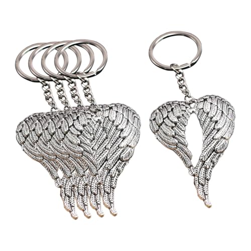 MUELODSIC 5 Stück Teiliges Schlüsselanhänger Set Kreative Anhänger mit Flügel Design Antik Silberfarbene Schlüsselringe als für Hochzeit Geburtstag Valentinstag und Dekoration MUELODSIC 5 Stück Teiliges Schlüsselanhänger Set Kreative Anhänger mit Flügel Design Antik Silberfarbene Schlüsselringe als für Hochzeit Geburtstag Valentinstag und Dekoration von MUELODSIC