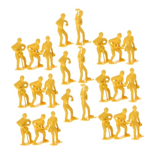 MUELODSIC 54 Stück Teiliges Miniatur Bauarbeiter Figuren Set Realistische Micro Landscape Workers Modelle aus Robustem Kunststoff Detailreiche Miniatur Menschen für Spiel und Dekoration von MUELODSIC