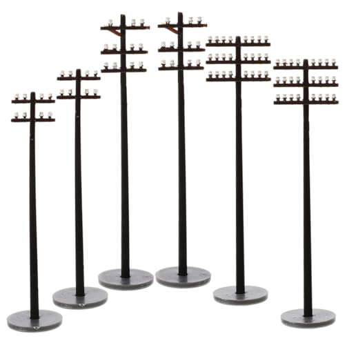 MUELODSIC 6 Stück Teiliges Miniatur telegraphenmasten Modelleisenbahn Micro Landscape Sandtisch Dekoration Robust und Bruchfest für DIY Modellbau und Spieltischgestaltung MUELODSIC 6 Stück Teiliges Miniatur telegraphenmasten Modelleisenbahn Micro Landscape Sandtisch Dekoration Robust und Bruchfest für DIY Modellbau und Spieltischgestaltung von MUELODSIC