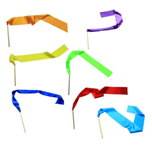 MUELODSIC 7 Stück Bunte Bänder für rhythmische Gymnastik für Kinder mit Holzgriffen Tänzer-Luftschlangen für Kinder rhythmische Bänder Tanz-Luftschlangen Tanzstäbe für Kinder MUELODSIC 7 Stück Bunte Bänder für rhythmische Gymnastik für Kinder mit Holzgriffen Tänzer-Luftschlangen für Kinder rhythmische Bänder Tanz-Luftschlangen Tanzstäbe für Kinder von MUELODSIC