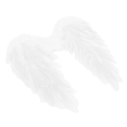 MUELODSIC Engelsflügel Weiß Flauschige Federn Flügel Kostüm Accessoire für Weihnachtsfeier Halloween Karneval Bühnenauftritt Party Cosplay Dekoration von MUELODSIC