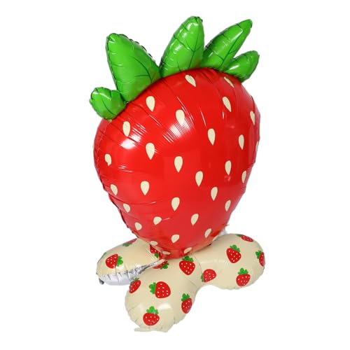MUELODSIC Großer Stehender Erdbeer Folienballon Aufblasbar Robustes Material Schnelle Montage Vielseitige Sommerparty Deko für Kindergeburtstage und Indoor Outdoor Feiern Fruchtiges von MUELODSIC