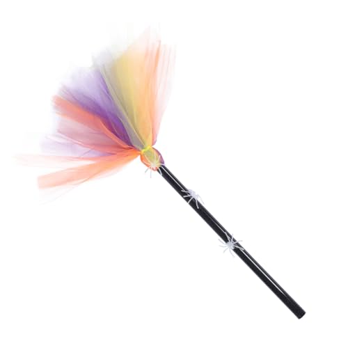 MUELODSIC Halloween Dekoration Leuchtender Spinnennetz Deko Besen aus Polyester Kunststoff Lustiges Hexen Requisit für Party Grusel Atmosphäre Geschenkidee von MUELODSIC