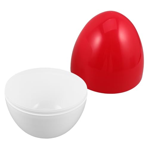 MUELODSIC Jumbo Große Transparente DIY Füllbare Vending Machine Kapsel Runde Plastikbox Geschenkverpackung Weiß Rot für Ostern Party Preise von MUELODSIC