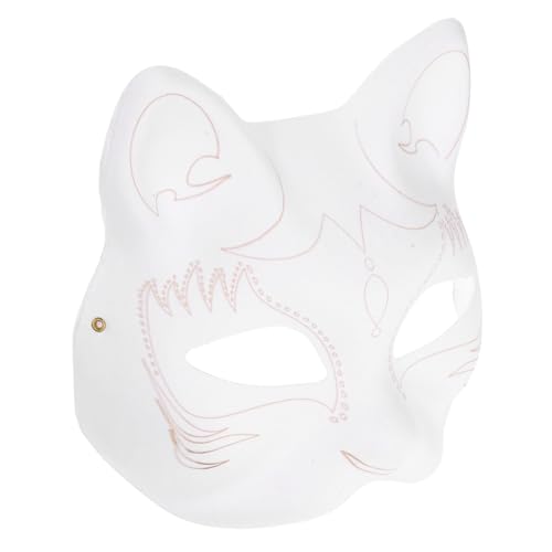 MUELODSIC Katzenmaske Aus Papier Leere Maske Zum Bemalen Für Karneval Geburtstagsfeiern Maskeraden Kreative Bastelprojekte Für Cosplay Und Veranstaltungen von MUELODSIC