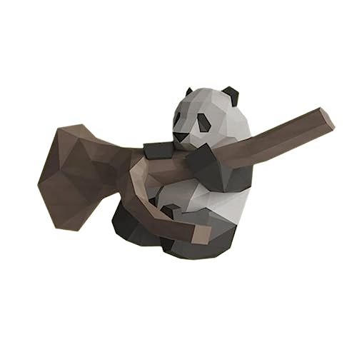 MUELODSIC Papiermodell Panda im Baum Handgefertigte Geometrische Origami Dekoration DIY Bastelset ohne Schere Stereoskopische Tierfigur Kreative Wohnraumgestaltung und Geschenkidee von MUELODSIC