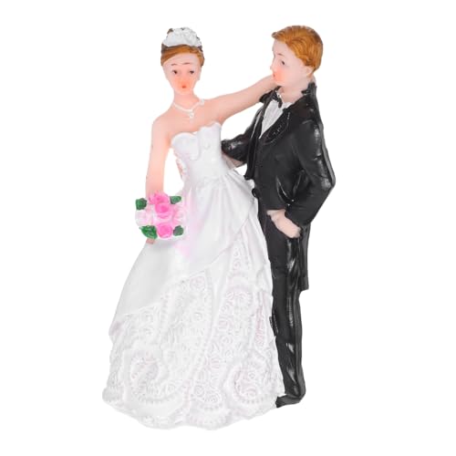 MUELODSIC Romantische Braut und Bräutigam Tortendeko Resin Figurinen Hochzeitspaar Statue für Hochzeitstorte Jubiläum Party Vielseitige Hochzeitsdekoration und Diy-design von MUELODSIC