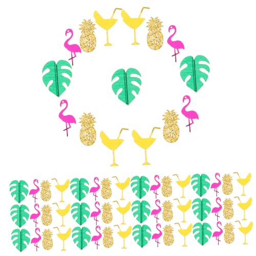 MUELODSIC Tropisches Hawaiianisches Partykonfetti Tischstreuung mit Flamingo Ananas und Palmblättern Buntes Streukonfetti für Sommer Strand Geburtstag Hochzeitsdeko von MUELODSIC