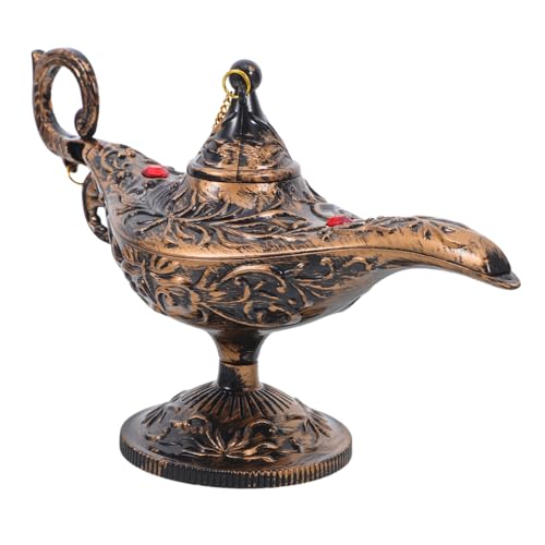 MUELODSIC Vintage Arabian Lamp Figurine Retro Arabische Lampe Dekoration Halloween Party Zubehör für Tischdeko und Cosplay mit Tragbarem Kompaktem Design und Zeitlosem Orientalischem Flair von MUELODSIC