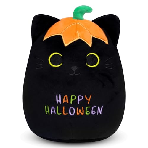 MUFEIRUO Halloween Katze Plüsch - 8in Plüschtiere, Kissen Mit Kürbis Hut - Geschenk Für Kinder Jungen Mädchen MUFEIRUO Halloween Katze Plüsch - 8in Plüschtiere, Kissen Mit Kürbis Hut - Geschenk Für Kinder Jungen Mädchen von MUFEIRUO